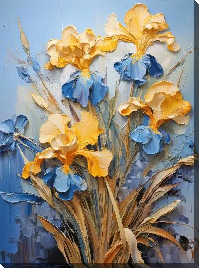 Картина маслом Ирисы №54