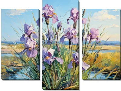 Модульная картина Ирисы №55