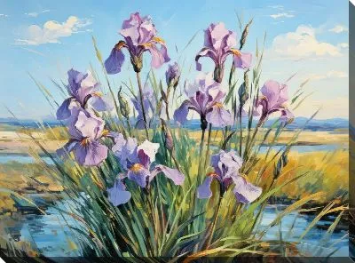 Картина маслом Ирисы №55