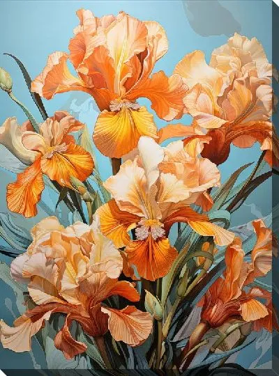 Картина маслом Ирисы №57