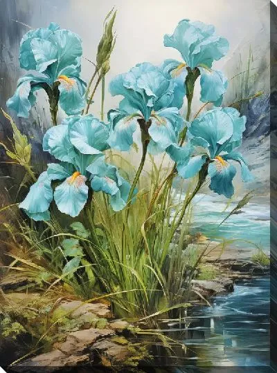Картина маслом Ирисы №60
