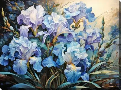 Картина маслом Ирисы №62