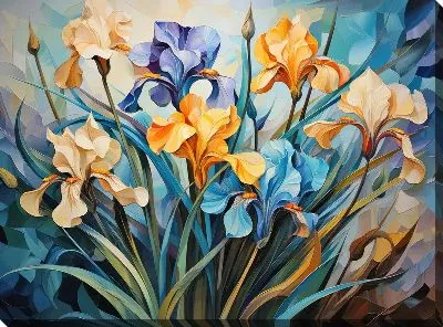 Картина маслом Ирисы №63