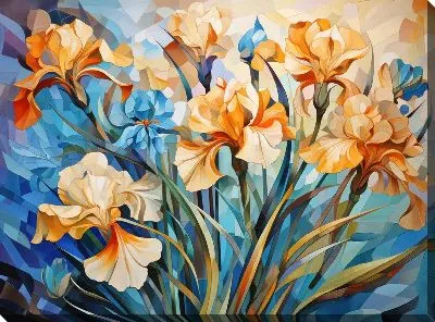 Картина маслом Ирисы №64
