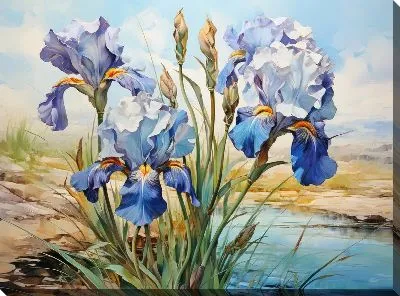 Картина маслом Ирисы №66