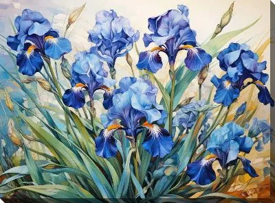 Картина маслом Ирисы №67