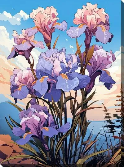 Картина маслом Ирисы №72