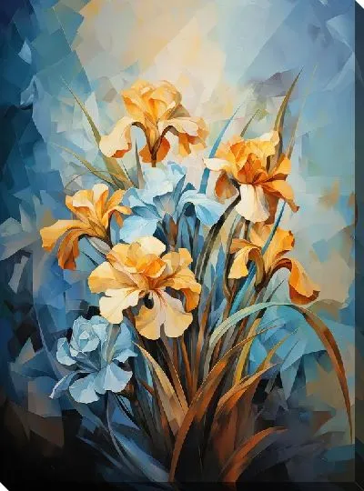Картина маслом Ирисы №76