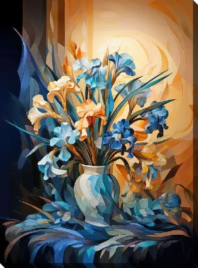 Картина маслом Ирисы №77