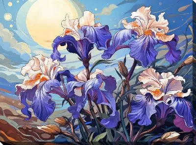 Картина маслом Ирисы №80