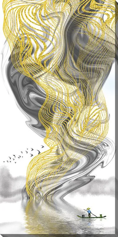 Постер Серо-золотой вихрь