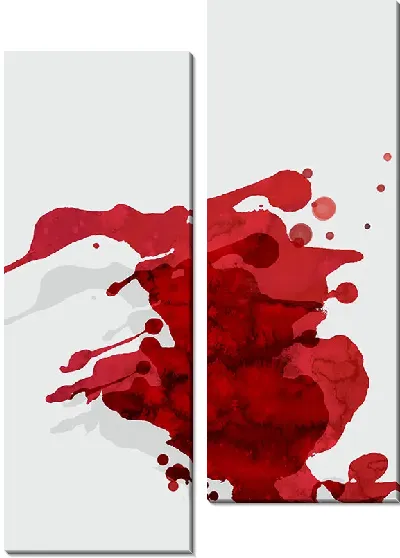 Модульная картина Красный минимализм на светлом фоне