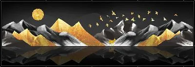 Картина Ночные золотые горы