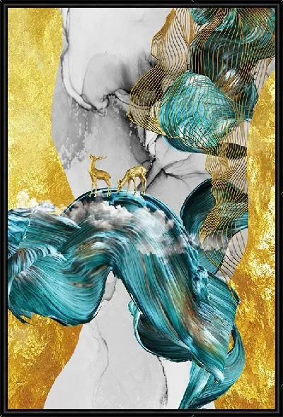 Картина Два золотых оленя №2