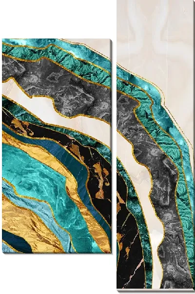 Модульная картина Срез камня с золотыми включениями
