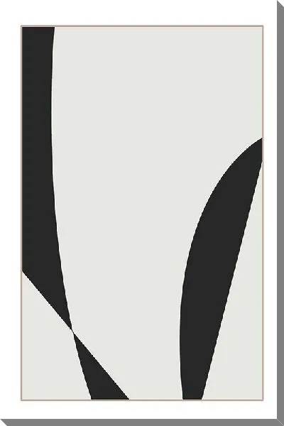 Картина маслом Черный минимализм на сером фоне