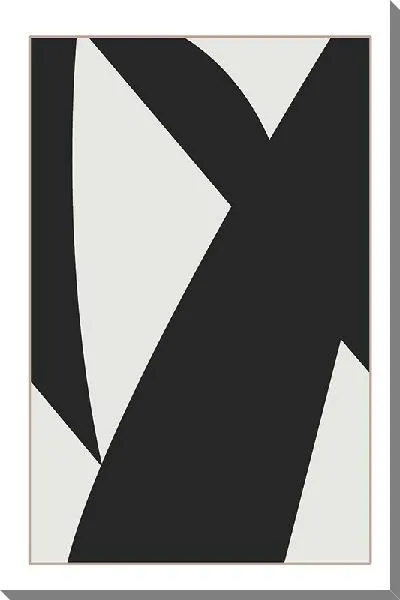 Картина маслом Черный минимализм на сером фоне №2