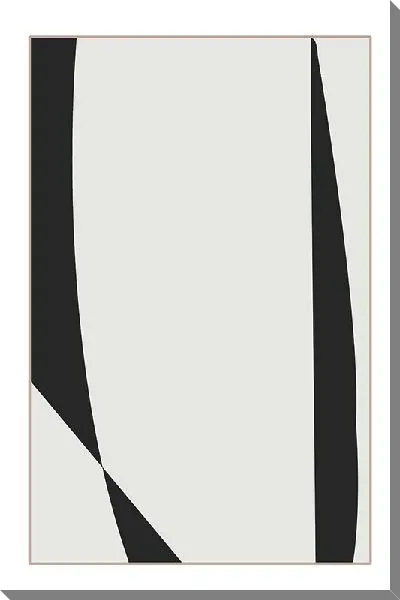 Картина маслом Черный минимализм на сером фоне №4