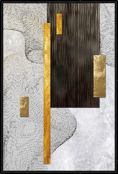 Картина Геометрическая абстракция и золотые линии