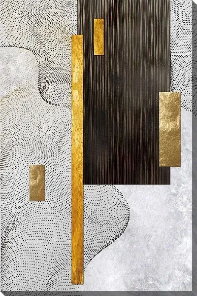 Постер Геометрическая абстракция и золотые линии