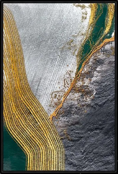 Картина Серая текстура золотых линий