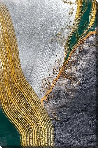 Постер Серая текстура золотых линий