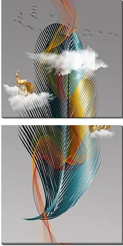 Модульная картина Перышко и облака