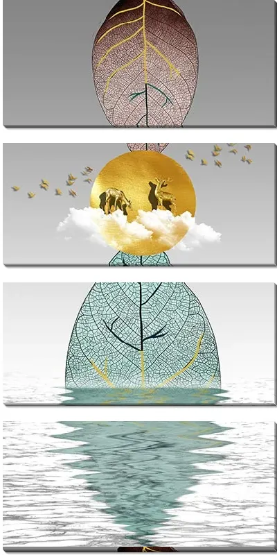 Модульная картина Листья над водой