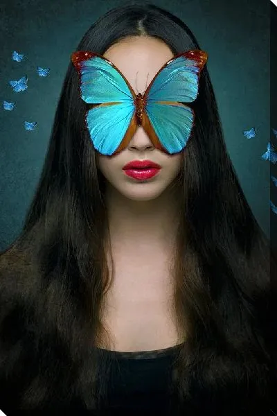 Постер Девушка и бабочка