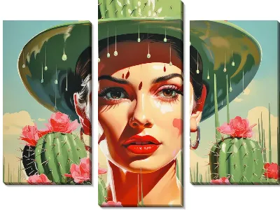 Девушка на фоне кактусов