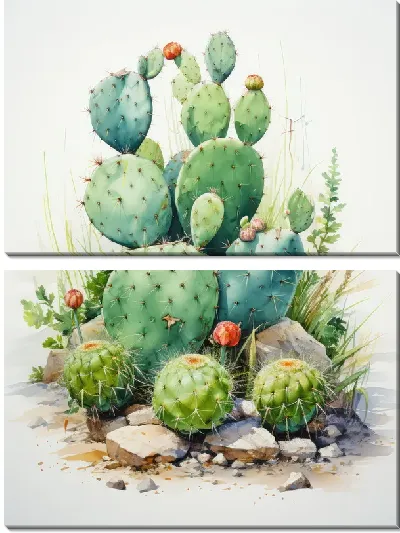 Модульная картина Суккуленты