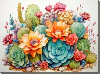 Картина маслом Кактусы №5