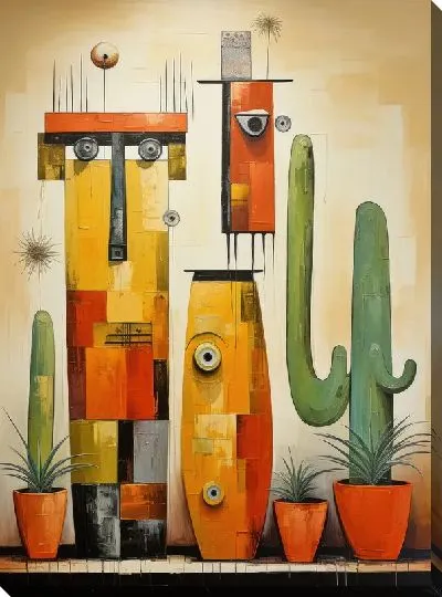 Картина маслом Арт кактусы №1