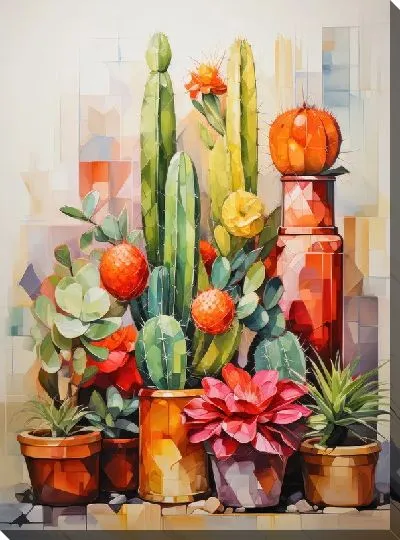 Картина маслом Арт кактусы №5