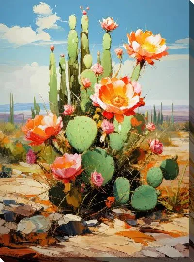 Картина маслом Кактусы №18
