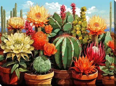 Картина маслом Кактусы №181