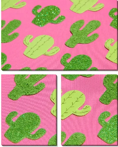 Модульная картина Аппликация кактусы