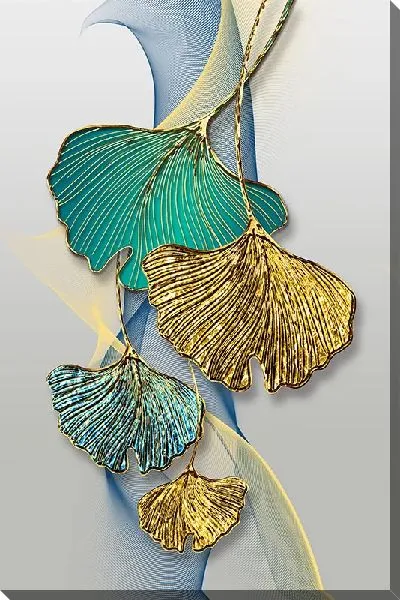 Постер Листья в золотой оправе