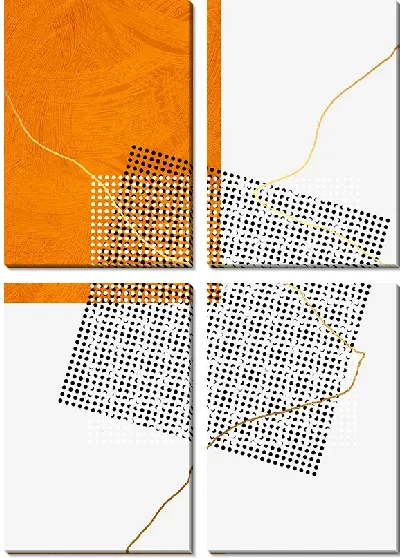 Модульная картина Геометрия оранжевого квадрата