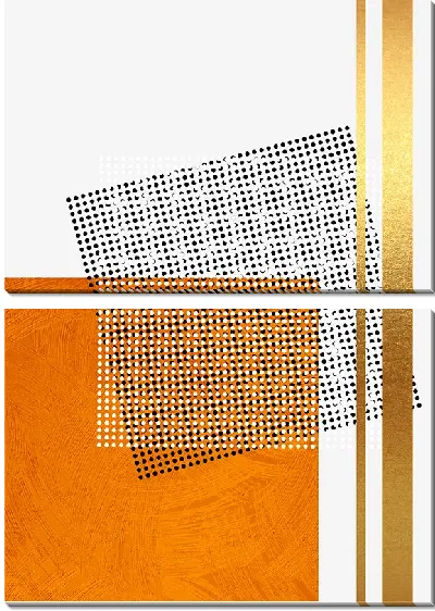 Модульная картина Геометрия оранжевого квадрата №2