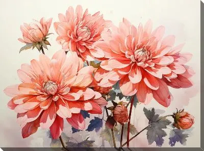 Картина маслом Хризантемы №89