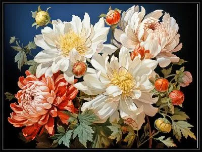 Картина Хризантемы №100