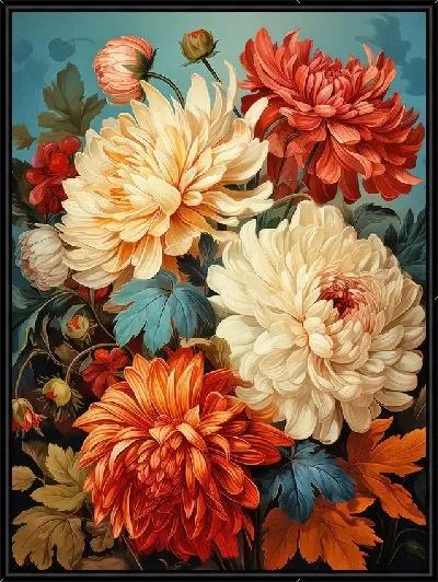Картина Хризантемы винтаж №103