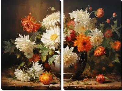 Модульная картина Хризантемы №113