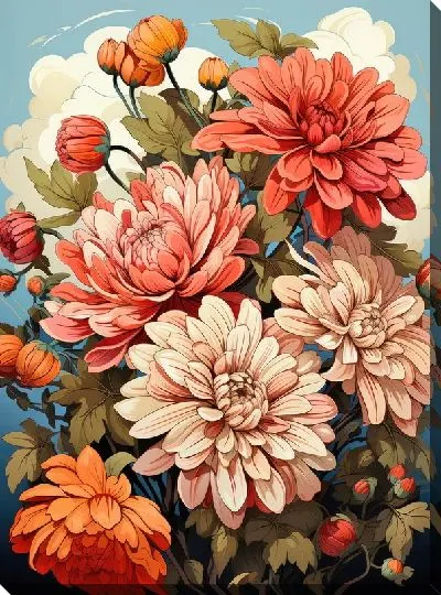 Постер Хризантемы №118