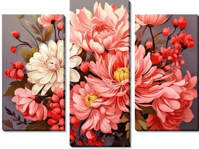 Модульная картина Хризантемы №119