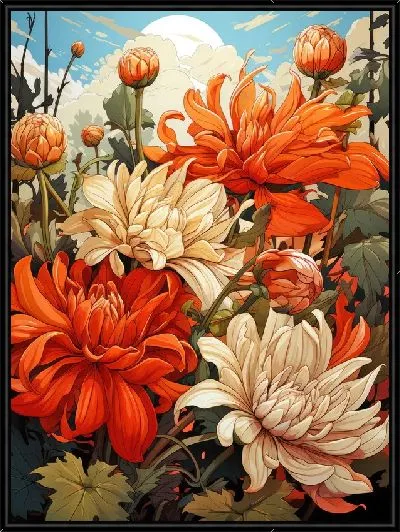 Картина Хризантемы №121