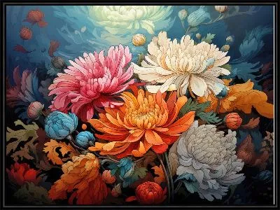 Картина Хризантемы №126
