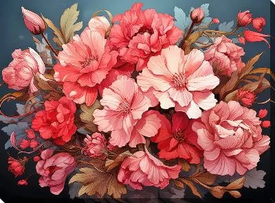 Картина маслом Букет гвоздик №3