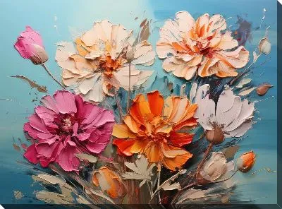 Картина маслом Гвоздики №311